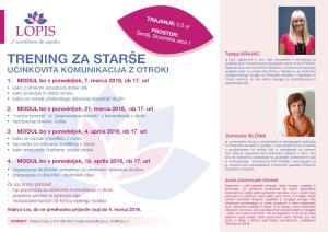 TRENING ZA STARŠE – UČINKOVITA KOMUNIKACIJA Z OTROKI 